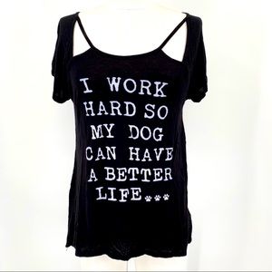 Brooke Taylor Black Cutout Tee Dog Better Life
